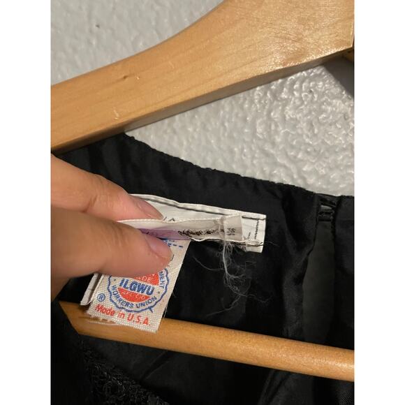 VTG Neiman Marcus Womens Dress 8 Petite Black Floral Lace Satin Goth Victorian - Picture 4 of 9